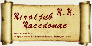 Miroljub Macedonac vizit kartica